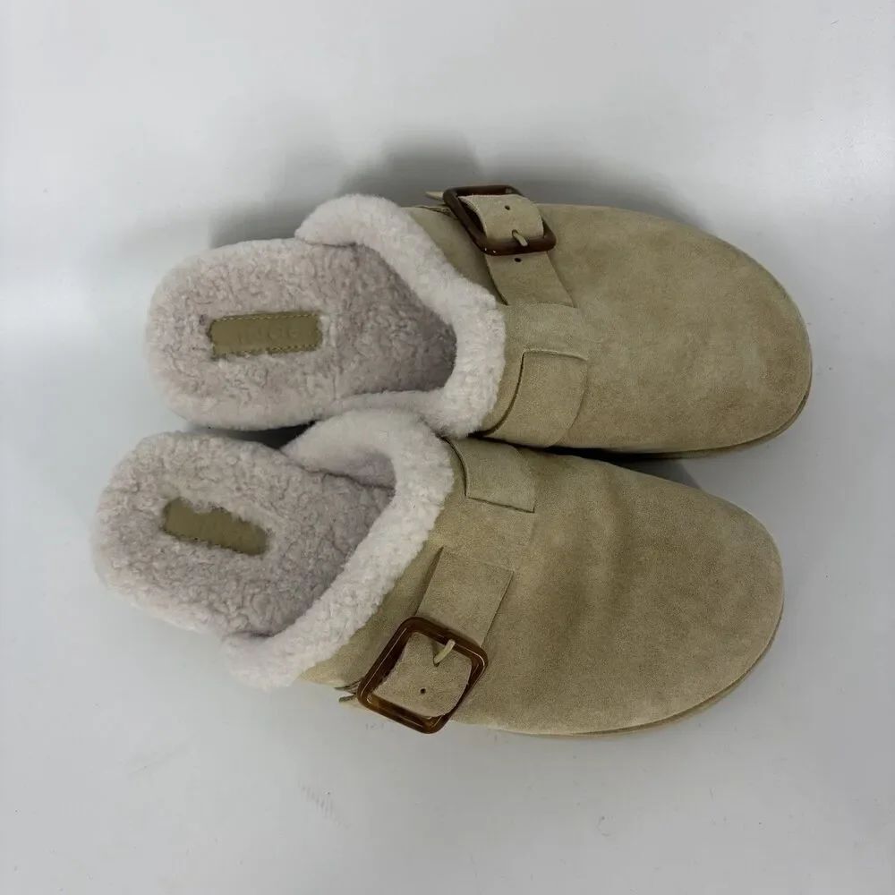 Vince Clog Shoes Size 8 Womens Sand Griff Comfort Slip On Shearling Sherpa Lined - Picture 2 of 8